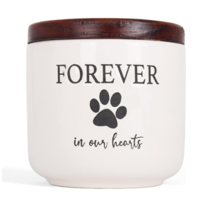 Ceramic Pet Urn - Paw Print Dog Urns for Ashes - Pet Urns for Cats & Dogs - Dog Ashes Keepsake - Pet Cremation Box - Urn for Dog Ashes (20 lb)
